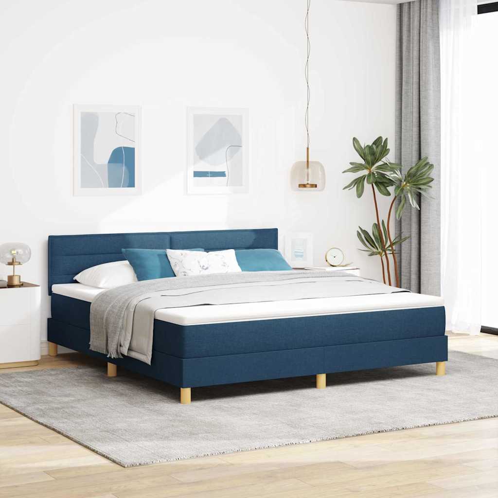 LED Box Spring Bed with Headboard Dark Brown 80 x 200 cm fabric