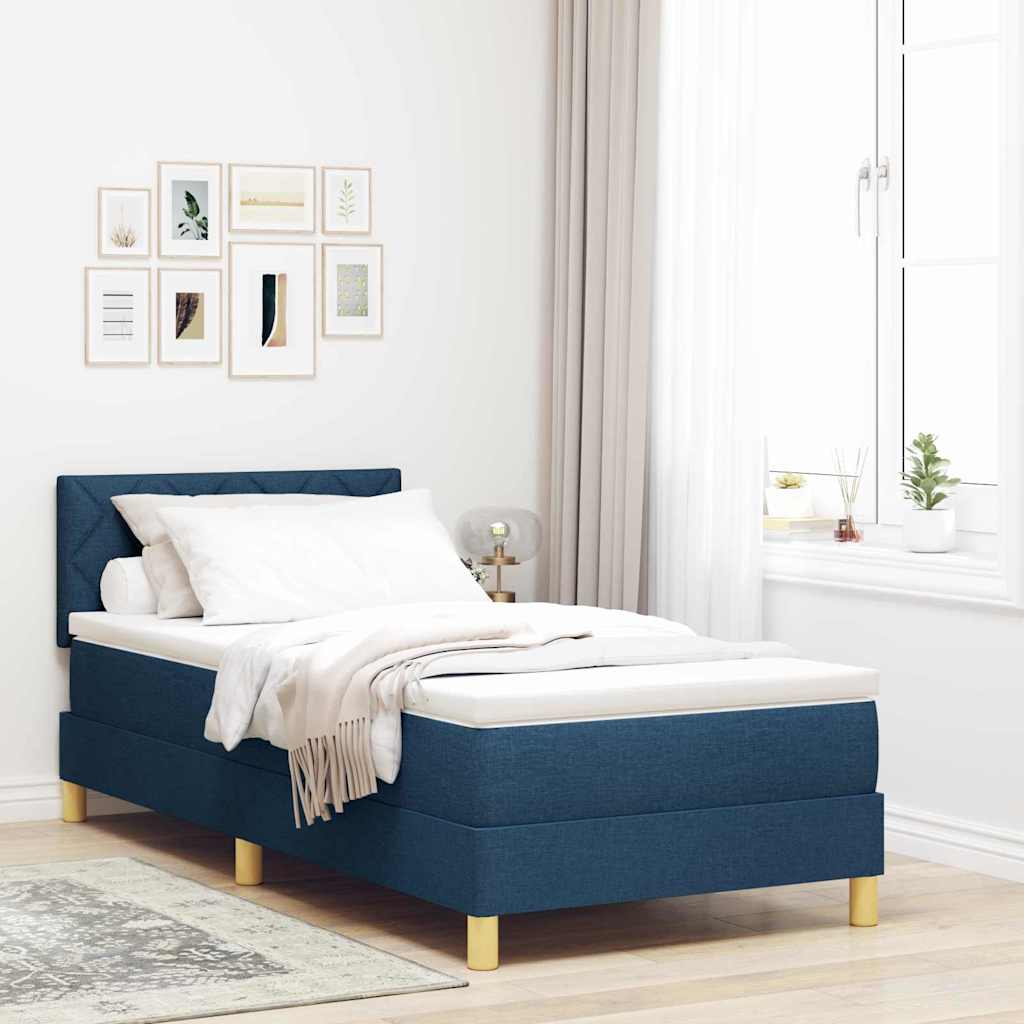 LED Box Spring Bed with Headboard Dark Brown 80 x 200 cm fabric