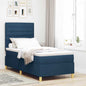 Cama Box Spring LED com colchão Azul 100 x 200 cm tecido