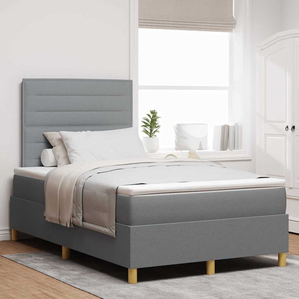 Cama Box Spring LED con colchón Azul 100 x 200 cm tela