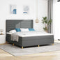 Cama Box Spring LED com colchão Azul 100 x 200 cm tecido