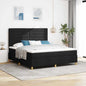 Cama Box Spring LED com colchão Azul 100 x 200 cm tecido