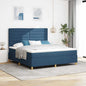 Cama Box Spring LED com colchão Azul 100 x 200 cm tecido
