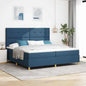 Cama Box Spring LED com colchão Azul 100 x 200 cm tecido