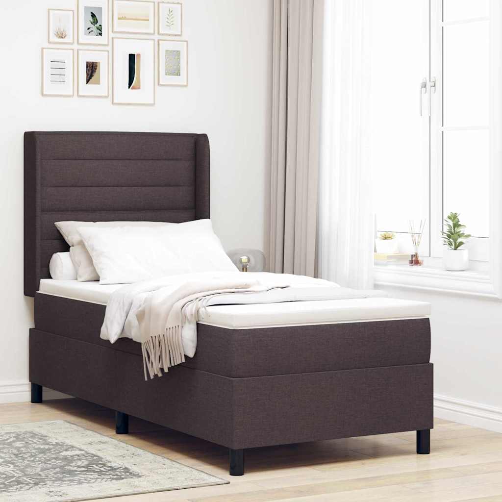 Blue LED Box Spring Bed with Headboard 140 x 190 cm fabric