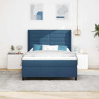 Cama Box Spring LED con cabecera Azul 140 x 190 cm tela