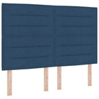 Cama Box Spring LED con cabecera Azul 140 x 190 cm tela