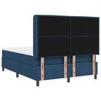 Cama Box Spring LED con cabecera Azul 140 x 190 cm tela