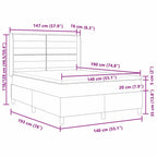 Cama Box Spring LED con cabecera Azul 140 x 190 cm tela