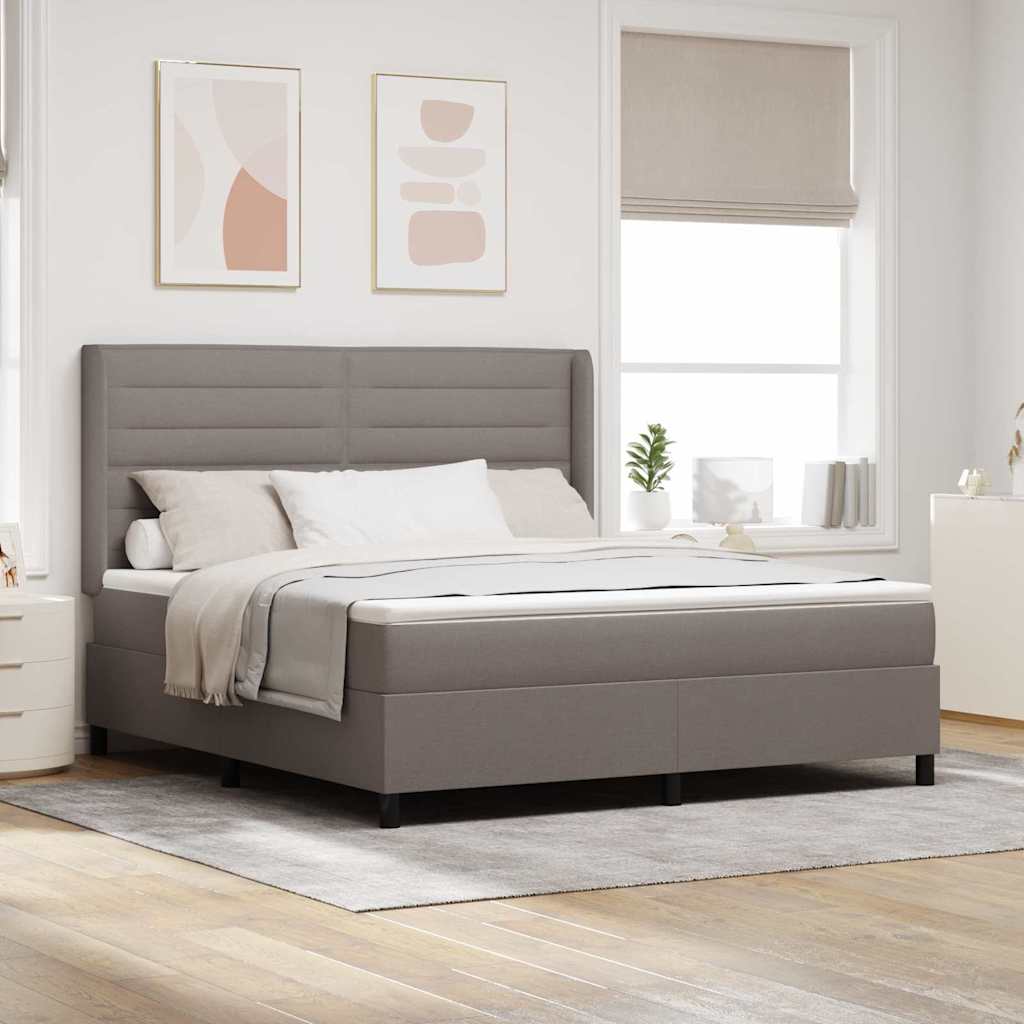 Blue LED Box Spring Bed with Headboard 140 x 190 cm fabric