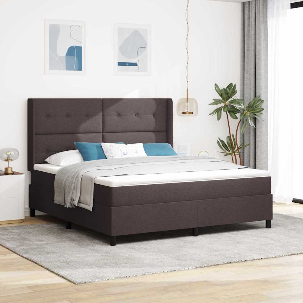 Blue LED Box Spring Bed with Headboard 140 x 190 cm fabric