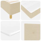 Cama tipo Box Spring con cojín Crema 140 x 200 cm tela