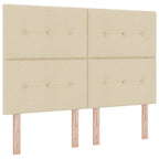 Cama tipo Box Spring con cojín Crema 140 x 200 cm tela
