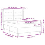 Cama tipo Box Spring con cojín Crema 140 x 200 cm tela