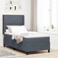 Cama tipo Box Spring con cabecera Negro 100 x 200 cm Terciopelo
