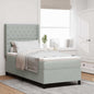 Cama tipo Box Spring con cabecera Negro 100 x 200 cm Terciopelo