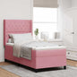 Cama tipo Box Spring con cabecera Negro 100 x 200 cm Terciopelo