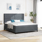 Cama tipo Box Spring con cabecera Negro 100 x 200 cm Terciopelo