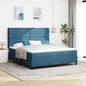 Cama tipo Box Spring con cabecera Negro 100 x 200 cm Terciopelo