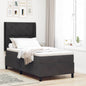 Cama tipo Box Spring con cabecera Negro 100 x 200 cm Terciopelo