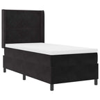 Cama tipo Box Spring con cabecera Negro 100 x 200 cm Terciopelo