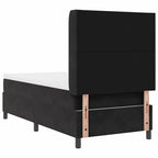 Cama tipo Box Spring con cabecera Negro 100 x 200 cm Terciopelo