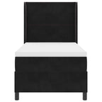 Cama tipo Box Spring con cabecera Negro 100 x 200 cm Terciopelo