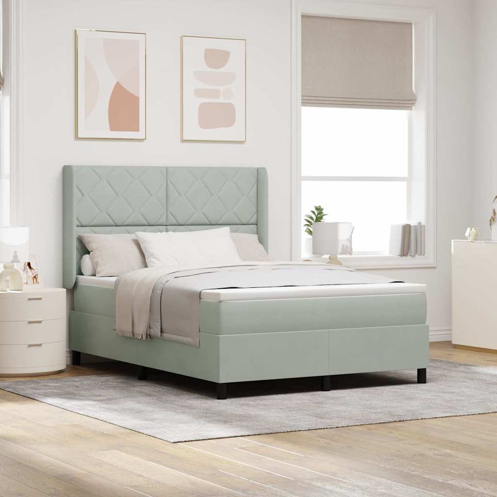 Cama tipo Box Spring con cabecera Negro 100 x 200 cm Terciopelo