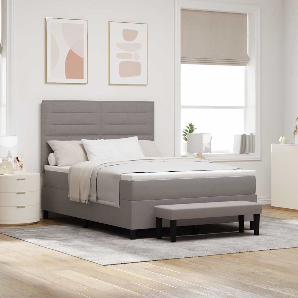 Box spring bed with blue headboard 100 x 200 cm fabric
