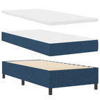 Cama tipo Box Spring con cabecera Azul 100 x 200 cm tela