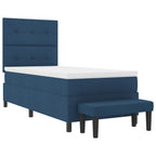 Cama tipo Box Spring con cabecera Azul 100 x 200 cm tela