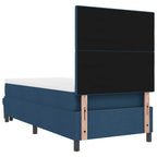 Cama tipo Box Spring con cabecera Azul 100 x 200 cm tela