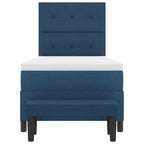 Cama tipo Box Spring con cabecera Azul 100 x 200 cm tela