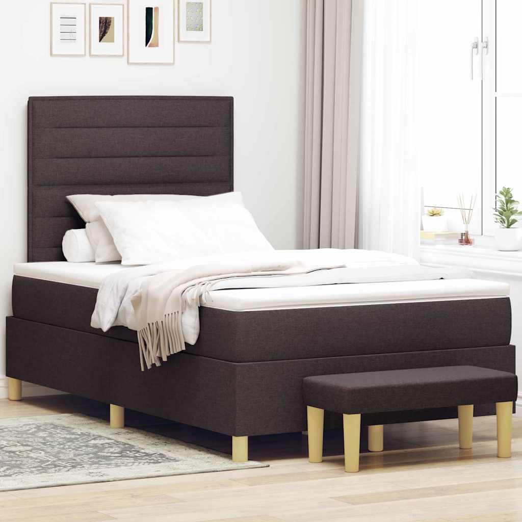 Cama tipo Box Spring com cabeceira Azul 190 x 120 cm tecido