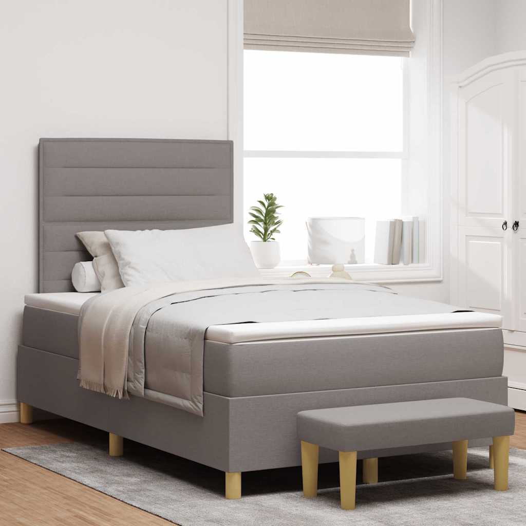 Cama tipo Box Spring com cabeceira Azul 190 x 120 cm tecido