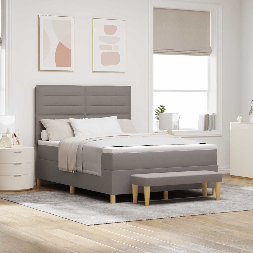 Cama tipo Box Spring com cabeceira Azul 190 x 120 cm tecido
