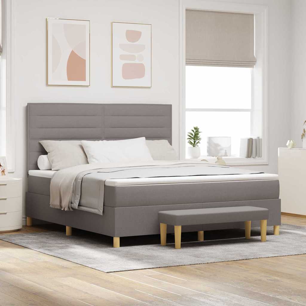 Cama tipo Box Spring com cabeceira Azul 190 x 120 cm tecido