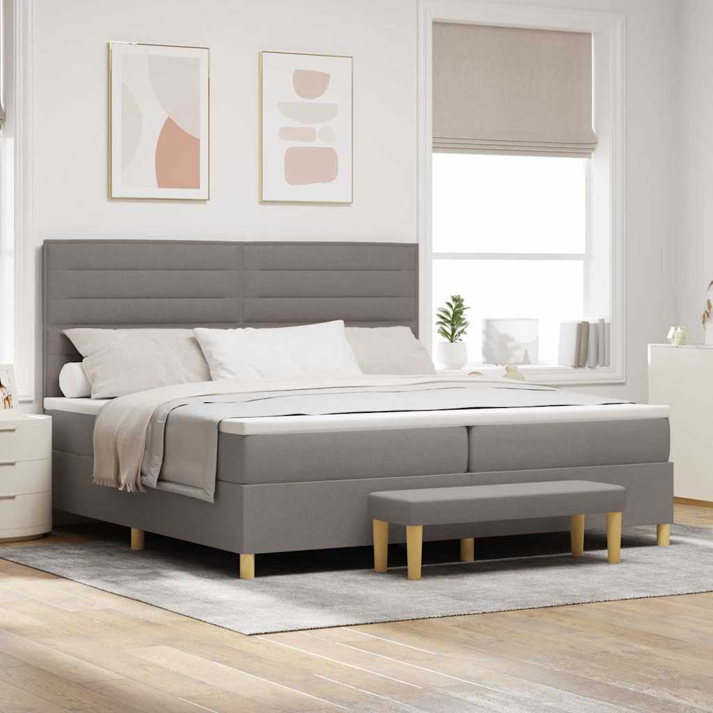 Cama tipo Box Spring com cabeceira Azul 190 x 120 cm tecido