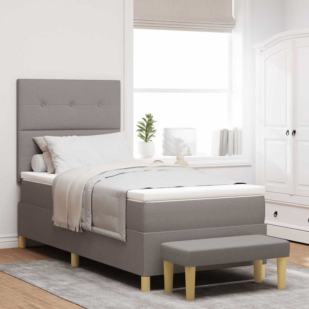 Cama tipo Box Spring com cabeceira Azul 190 x 120 cm tecido