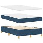 Cama tipo Box Spring con cabecera Azul 190 x 120 cm tela