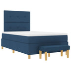 Cama tipo Box Spring con cabecera Azul 190 x 120 cm tela