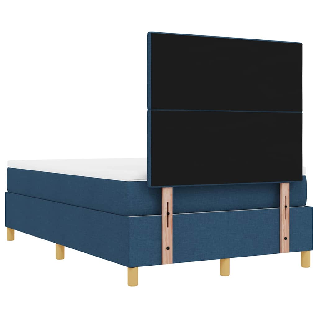 Cama tipo Box Spring con cabecera Azul 190 x 120 cm tela