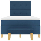 Cama tipo Box Spring con cabecera Azul 190 x 120 cm tela