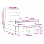 Cama tipo Box Spring con cabecera Azul 190 x 120 cm tela