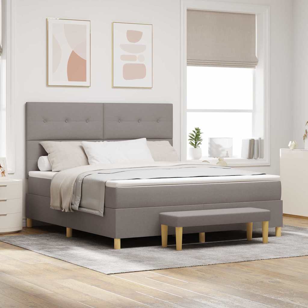Cama tipo Box Spring com cabeceira Azul 190 x 120 cm tecido