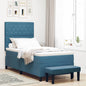 Cama tipo Box Spring Azul oscuro 190 x 120 cm Terciopelo