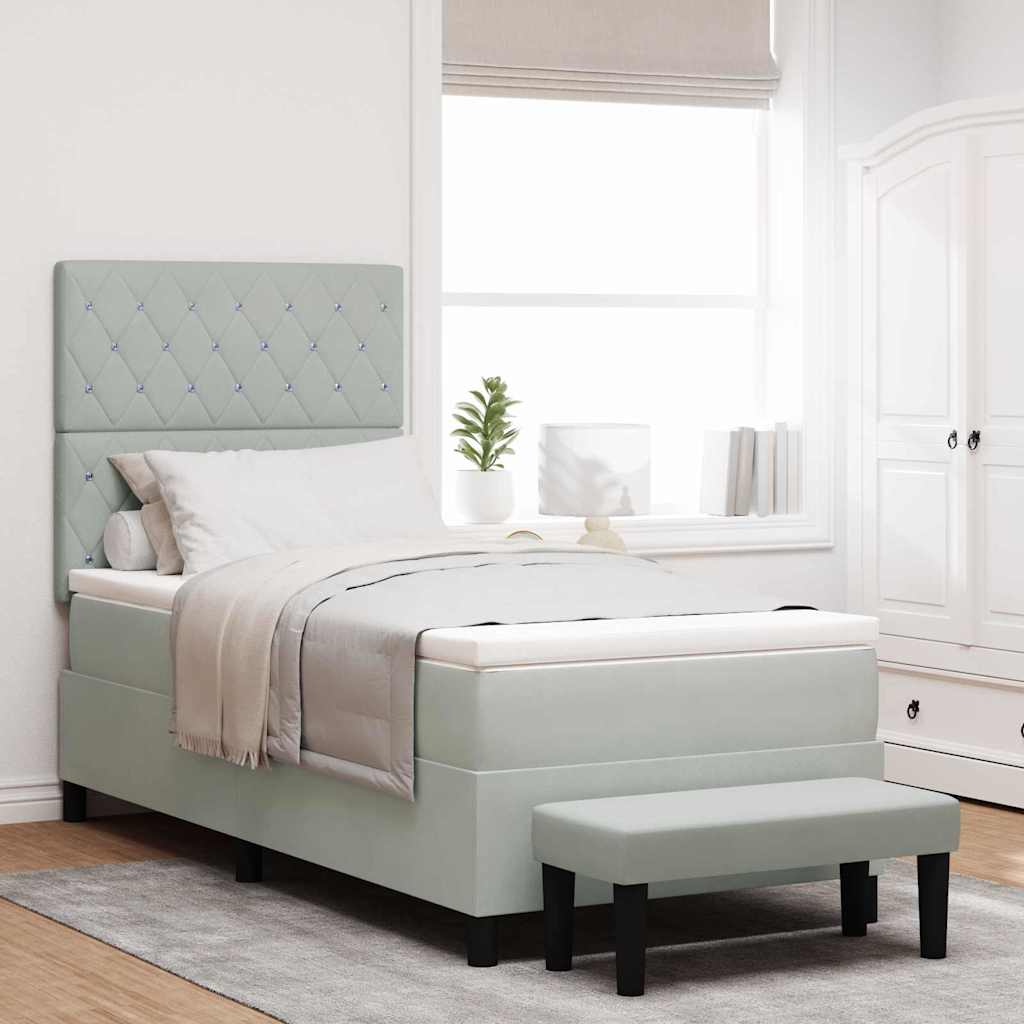 Cama tipo Box Spring Azul oscuro 190 x 120 cm Terciopelo