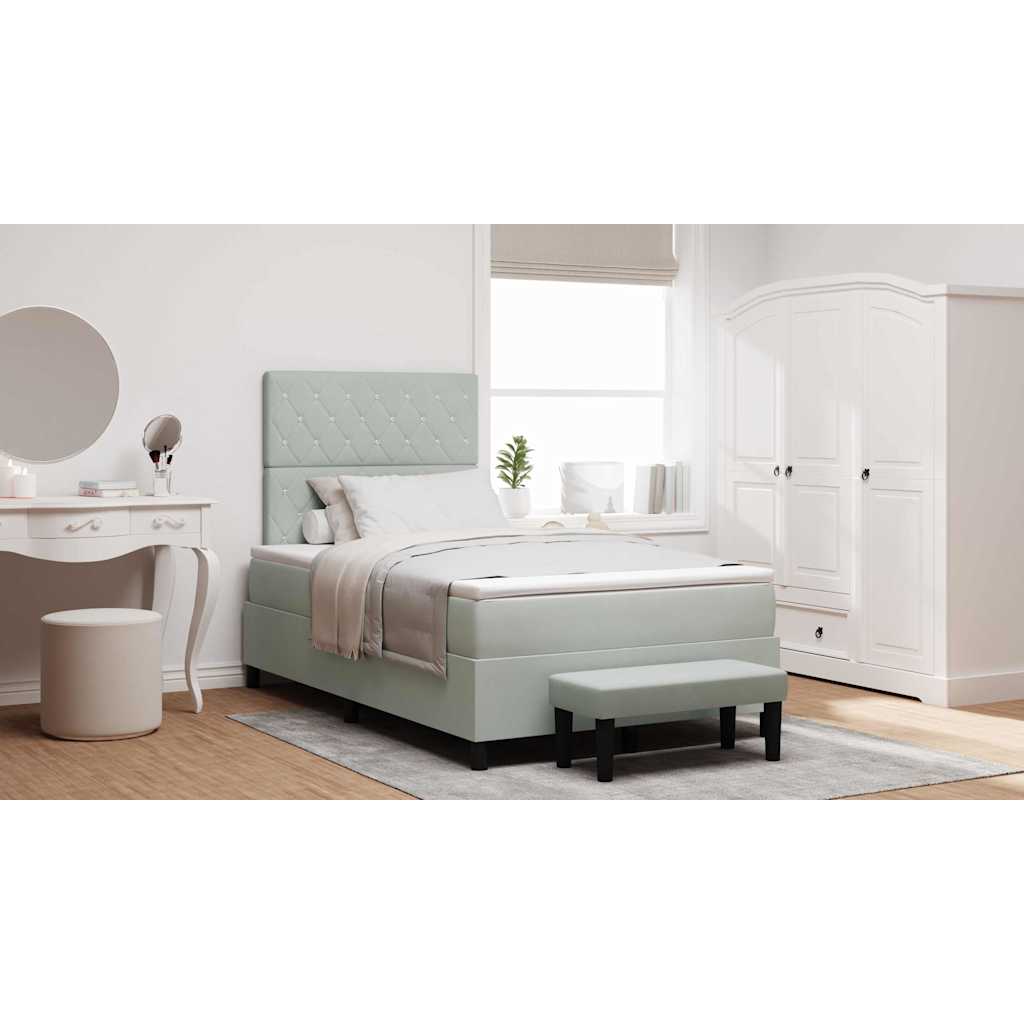 Cama tipo Box Spring Azul oscuro 190 x 120 cm Terciopelo