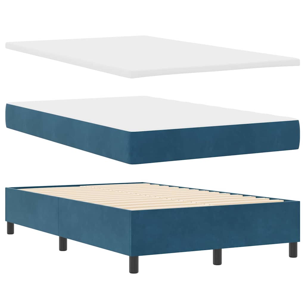 Cama tipo Box Spring Azul oscuro 190 x 120 cm Terciopelo