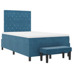Cama tipo Box Spring Azul oscuro 190 x 120 cm Terciopelo